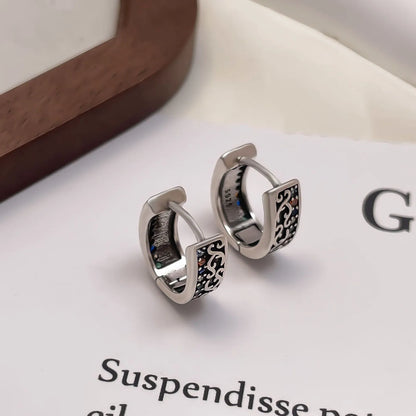 925 Sterling Silver Frosting Hoop Earrings