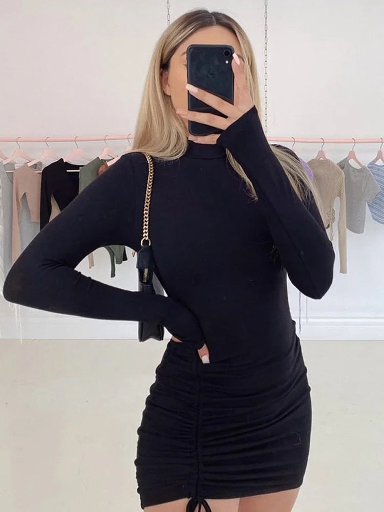 Long Sleeve Mini Skinny Stretchy Dress