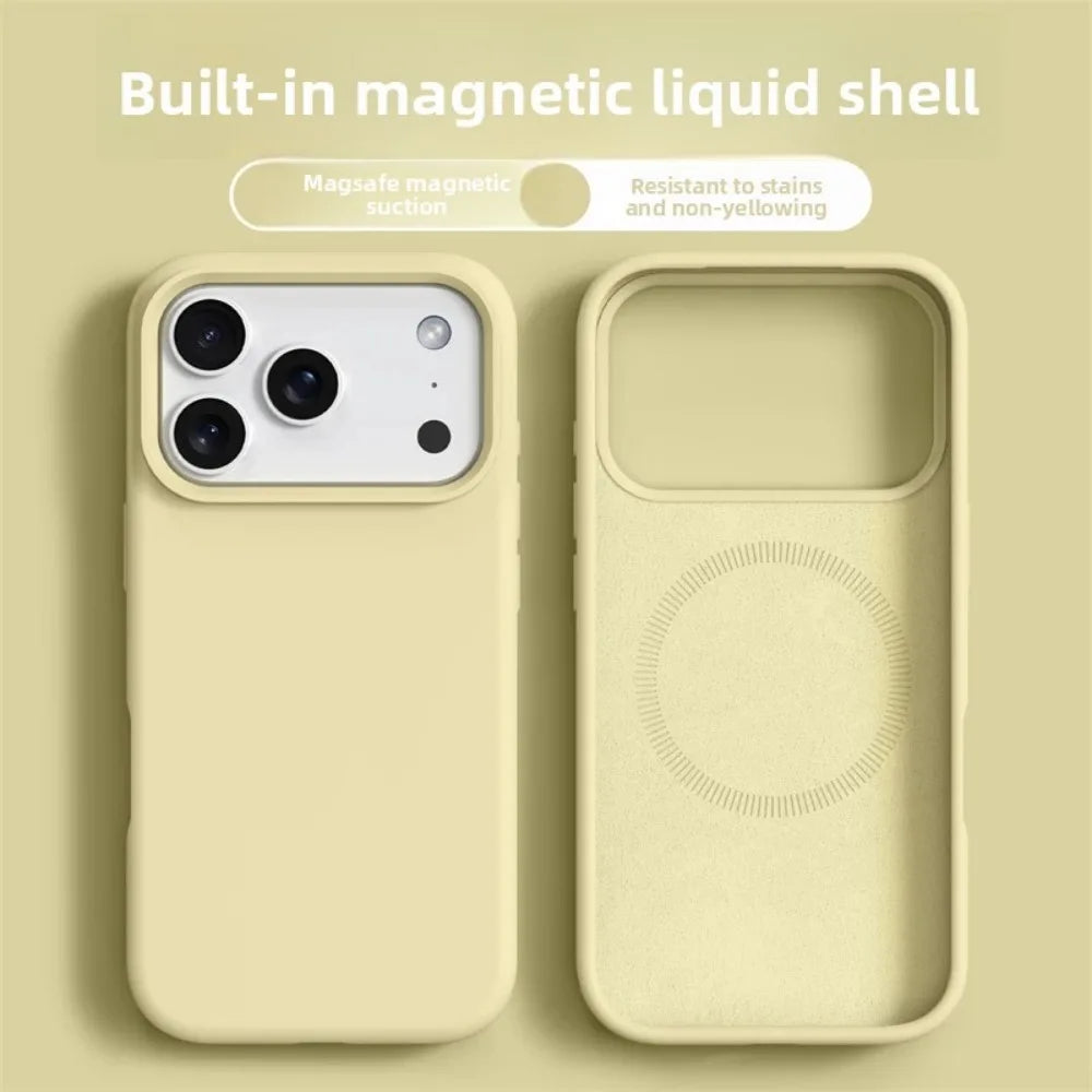 Original Magnetic Phone Case For iPhone 17 16 Pro Max Liquid Silicone Cases