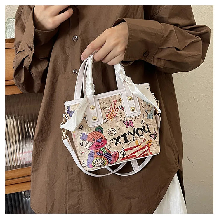 Painted Graffiti Artistic Crossbody Adjustable Shoulder Strap Bag