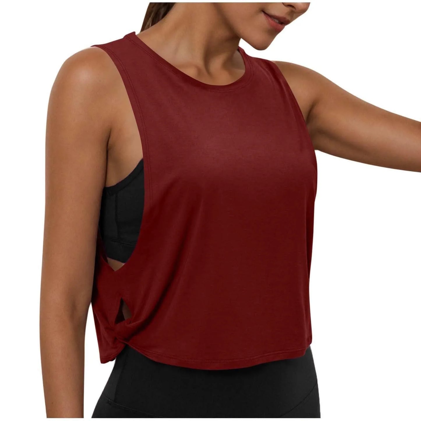Sleeveless Yoga Tops Athletic Vest Workout Cool T-Shirt