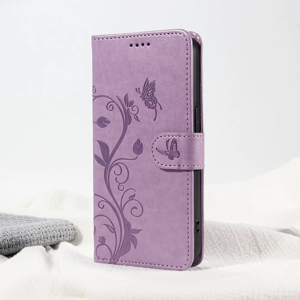 Butterfly Flower Leather Case For Samsung Galaxy Flip Cover