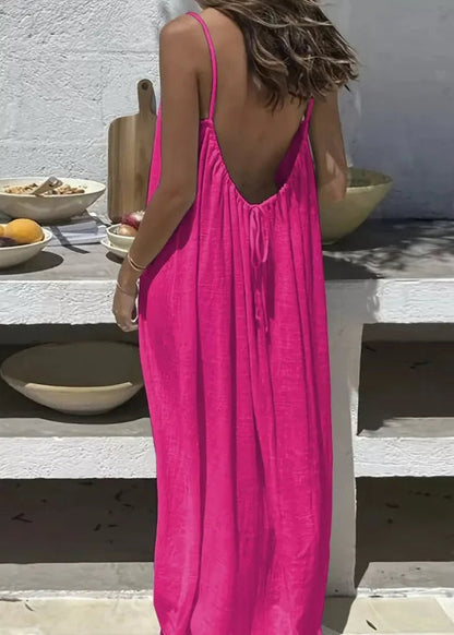 Strapless Backless Long Loose Sleepwear Maxi Dress Pajamas