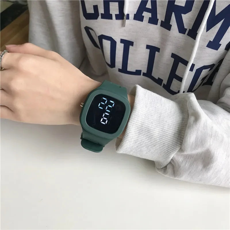 Electronic LED Digital Watch Casual Big Dial Silicone Watch Sports