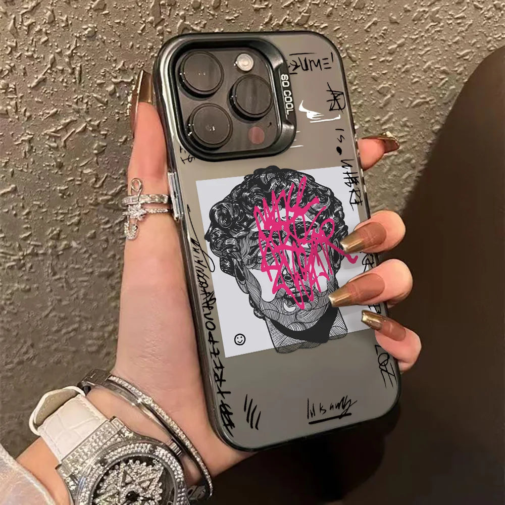 INS Star Phone Case For iPhone Pro Max Matte IMD Cover
