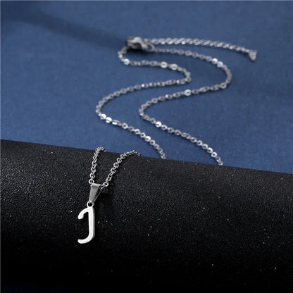 Letter Stainless Steel Letter Glossy Choker Necklaces