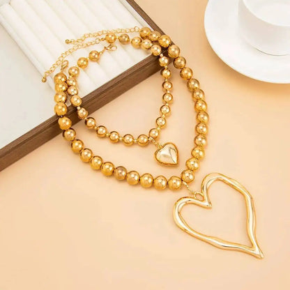 Exaggerated Vintage Large Heart Pendant Necklace