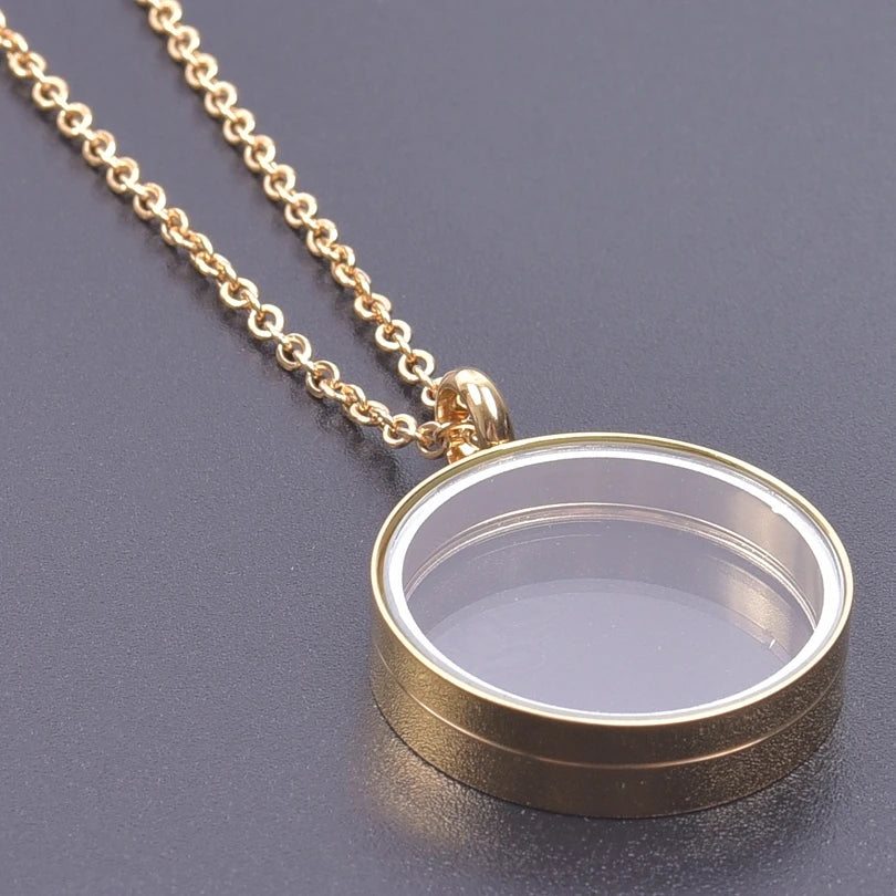 Twist Locket Pendant Photo Floating Charm Necklace