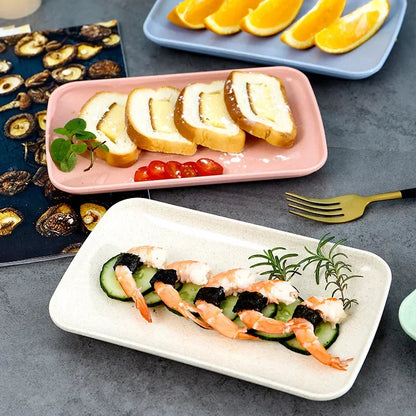 Creative Wheat Straw Rectangular Plate