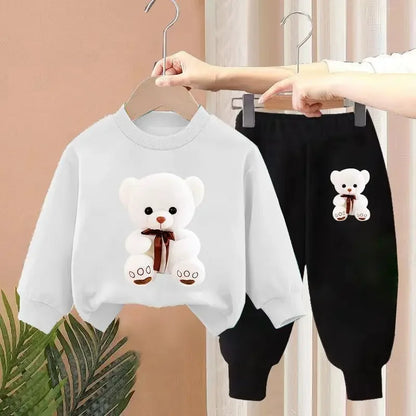 Autumn Winter Polo Sweatshirt+Pants Sport Suits Set