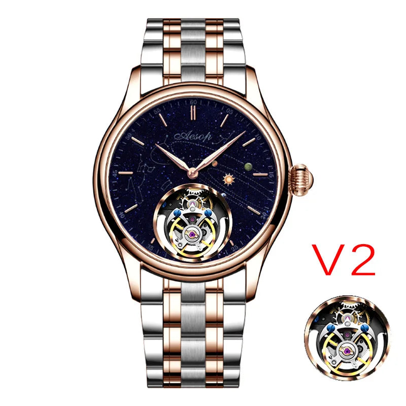 Flying Tourbillon Movement Skeleton Mechanical Luxury Watches