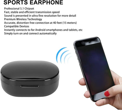 A6S Wireless Bluetooth Earphones Touch Control Sport Headset LED Display Stereo