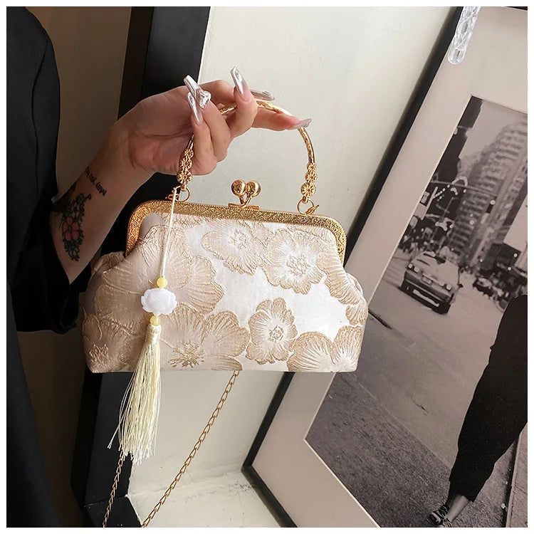 Chinese Style Shoulder Elegant Handbag Retro Small Square Bag