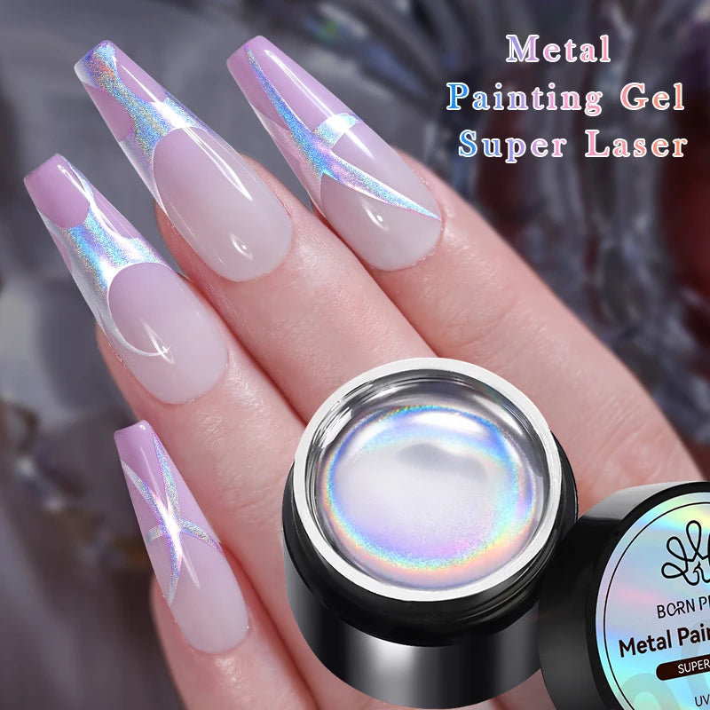 2-4PCS Metallic Painting Gel Polish Gold Silver Rose Gold Mirror Effect