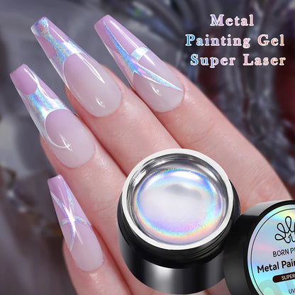 2-4PCS Metallic Painting Gel Polish Gold Silver Rose Gold Mirror Effect