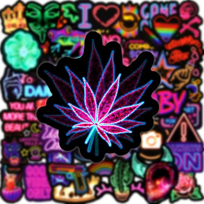 10/25/50pcs Cool Mixed Neon Lights Graffiti Stickers for DIY Guitar Phone Laptop Skateboard