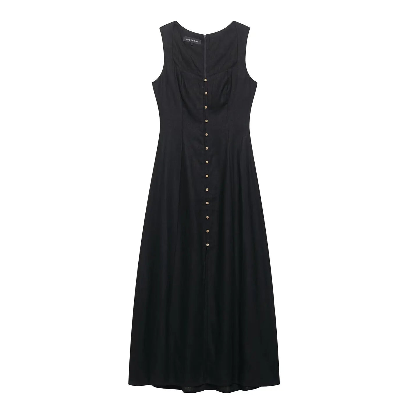 Square Collar Sleeveless Dress
