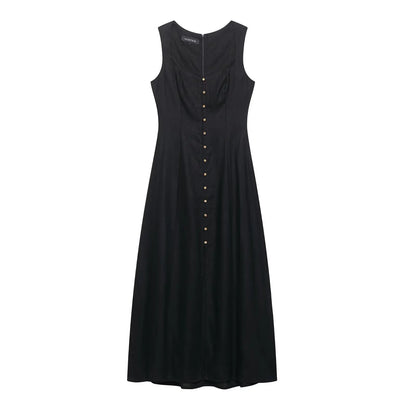 Square Collar Sleeveless Dress