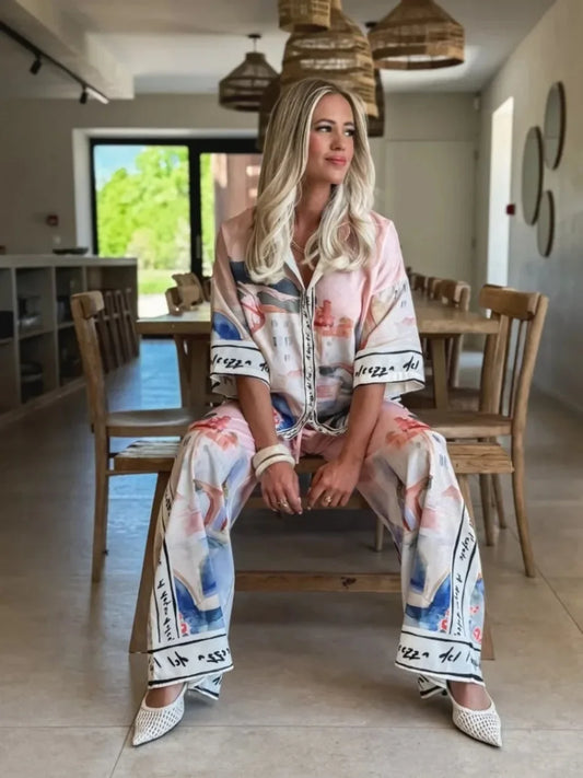 Elegant Printed Half Sleeves Shirt Sets