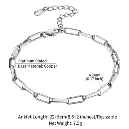 U7 Ankle Cuban Link Snake Figaro Bracelets
