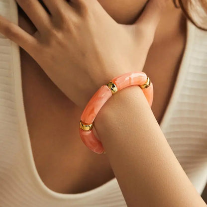 Mixed Color Bamboo Elastic Bracelets