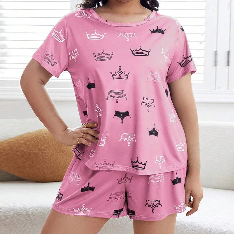 Letter Print Soft Short-sleeved Pyjama