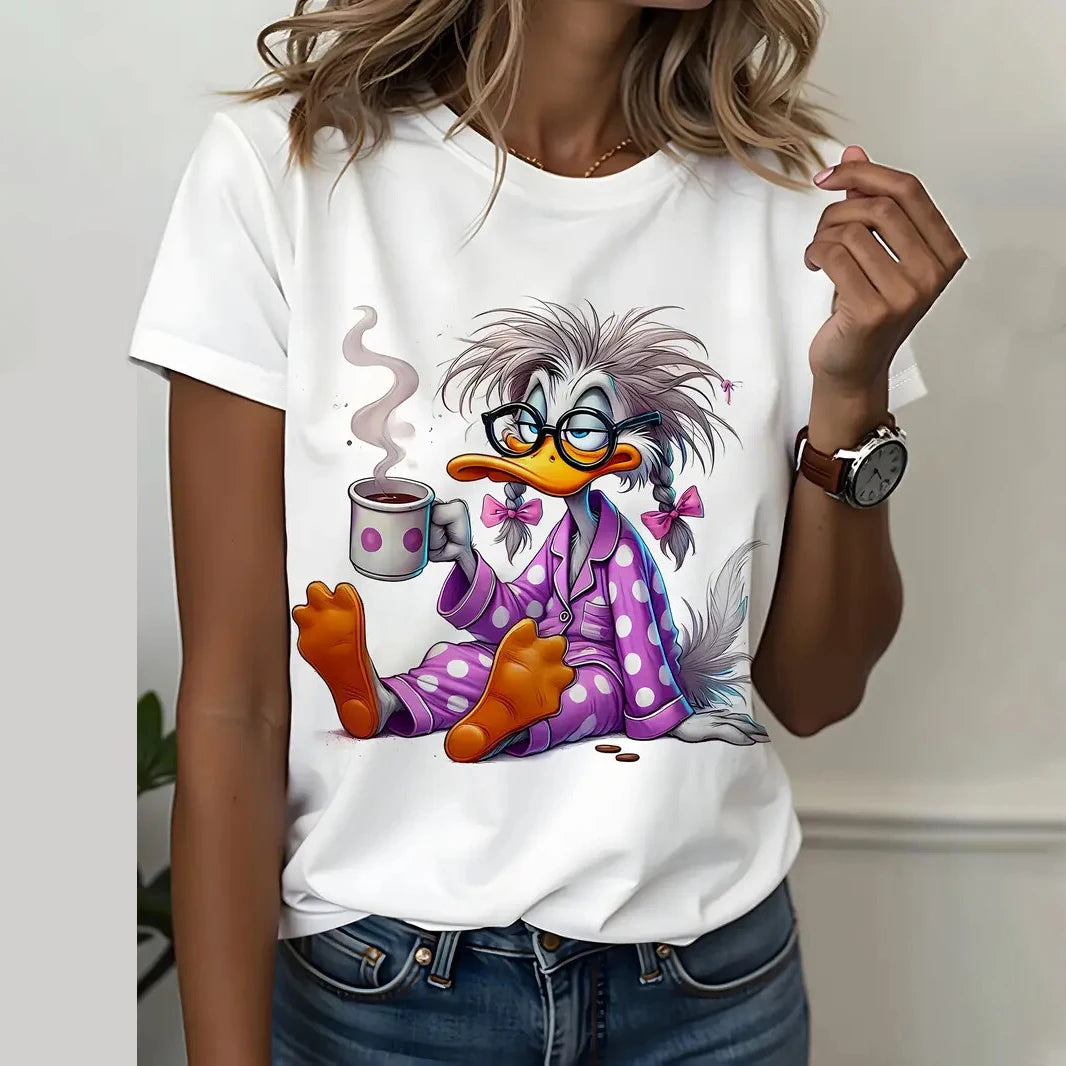 Funny Cartoon Casual Short Sleeve Crew Neck Tee T-Shirts