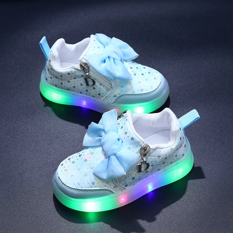 Bowknot Light-Up Girls' Sports Sneakers