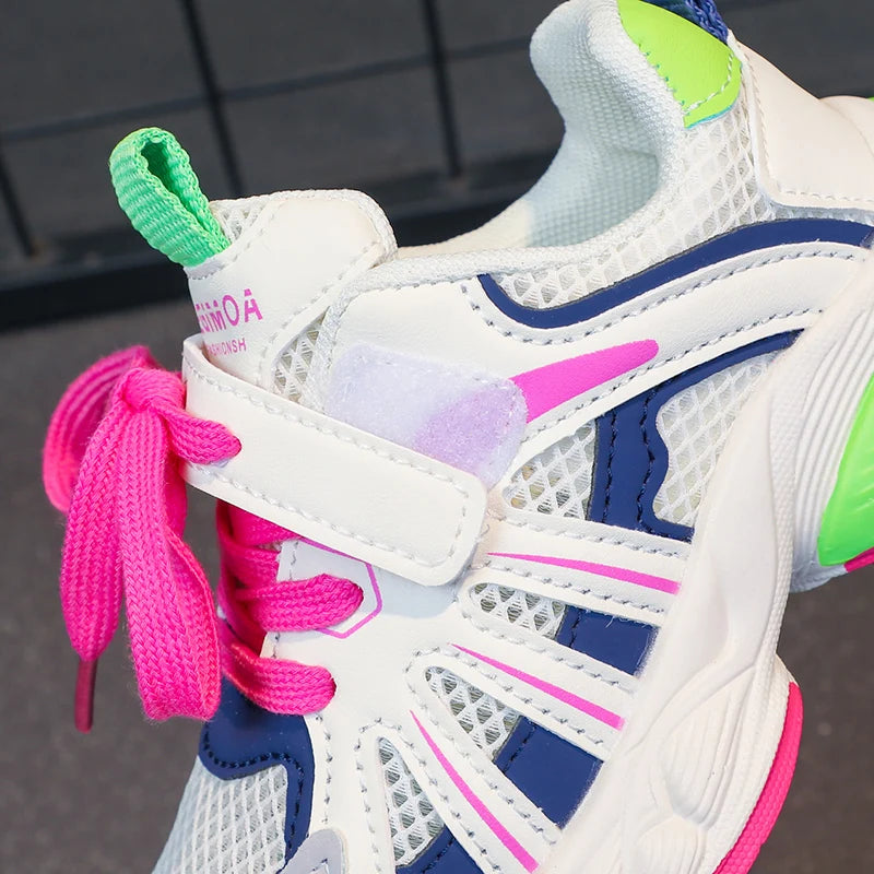 Mesh Breathable Chunky Non Slip Lace Up Sneakers