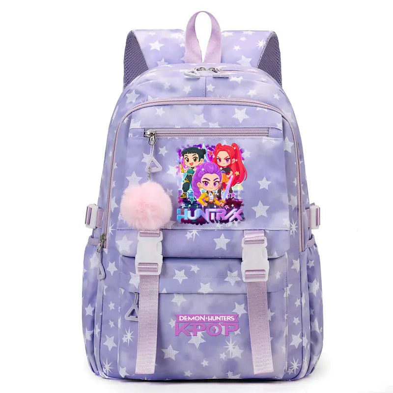 KPop Demon Hunters Print Student Backpack Large Capacity Schoolbag