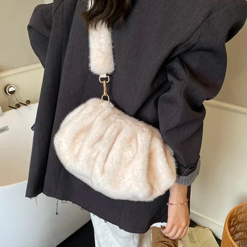 Soft Faux Fur Small Shoulder Bags