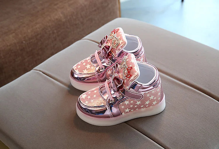 LED Girls Flash Light-up Glowing Sneakers