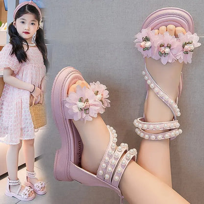Girls Soft Bottom Toe-Open Shoes