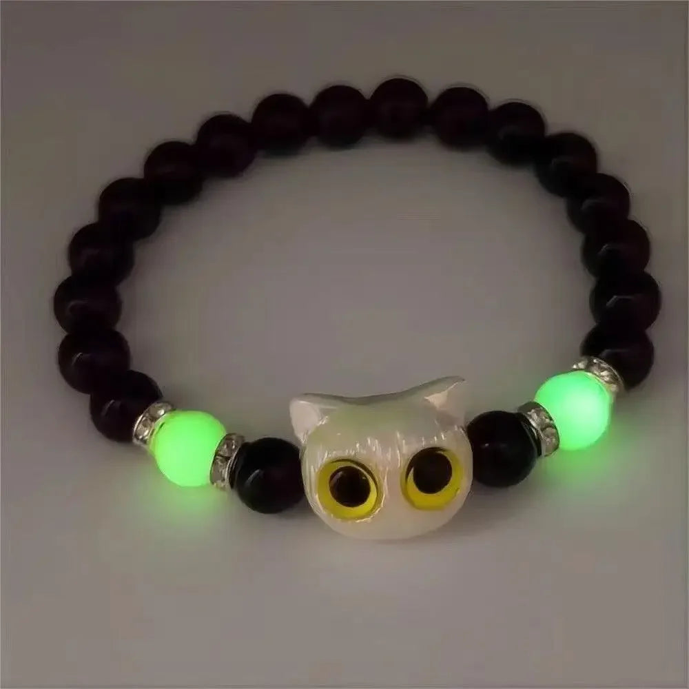 Cute Cartoon Big Eye Cat Luminous Bracelets