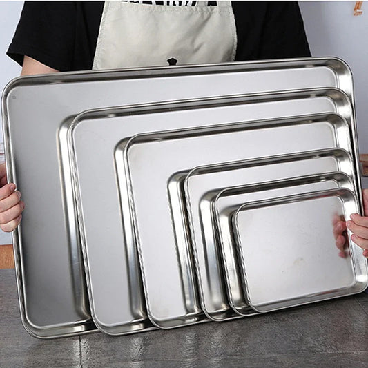 Rectangle Stainless Steel Food Storage Serving Trays