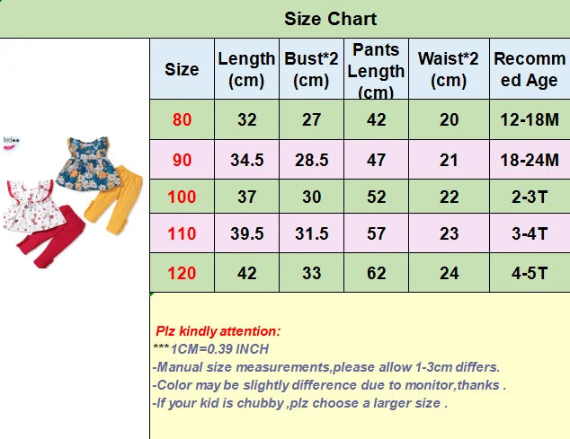 1-6T Sleeveless Flower T-shirt + Leggings Pants Set