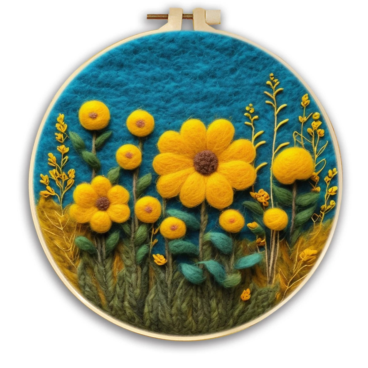 20x20cm Frame DIY Wool Needle Felting Starter Embroidery Kits
