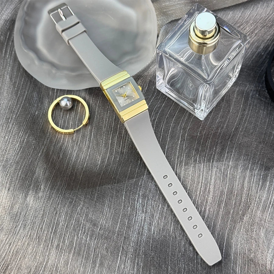 Square Silicone Quartz Small Watch