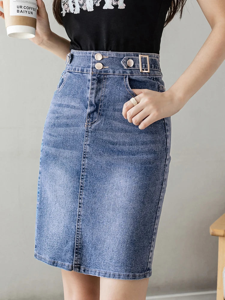 High Waist Large Size Jeans Skirts