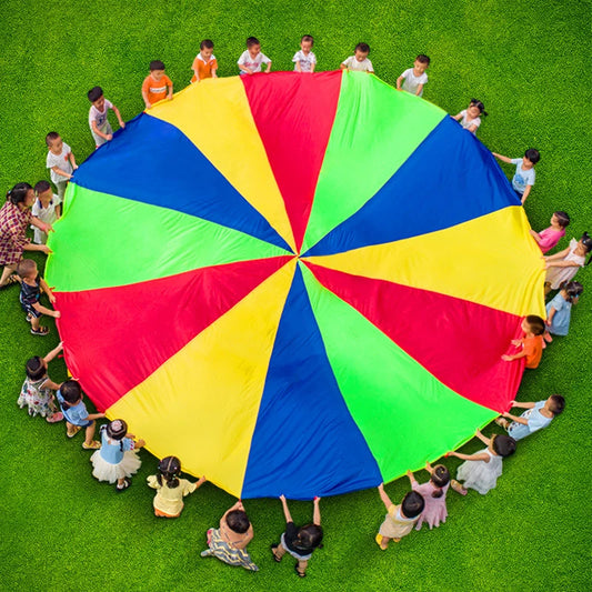 2M Diameter Children's Outdoor Team Game Prop Rainbow Parachute Toy