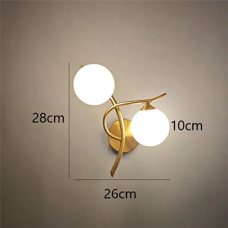 Nordic Modern Iron Wall Lamps LED Bedroom Bed Lamp Learning Corridor