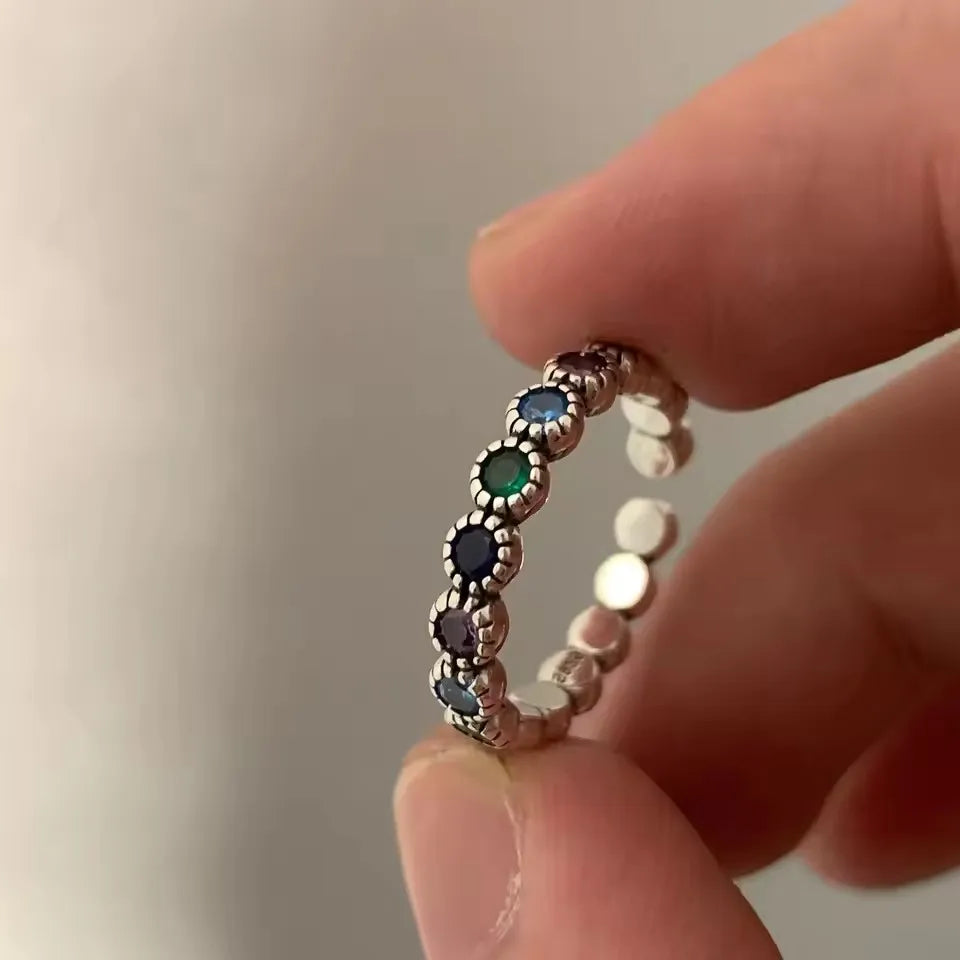 Sam Panda 925 Sterling Silver Simple Vintage Big Ball Ring
