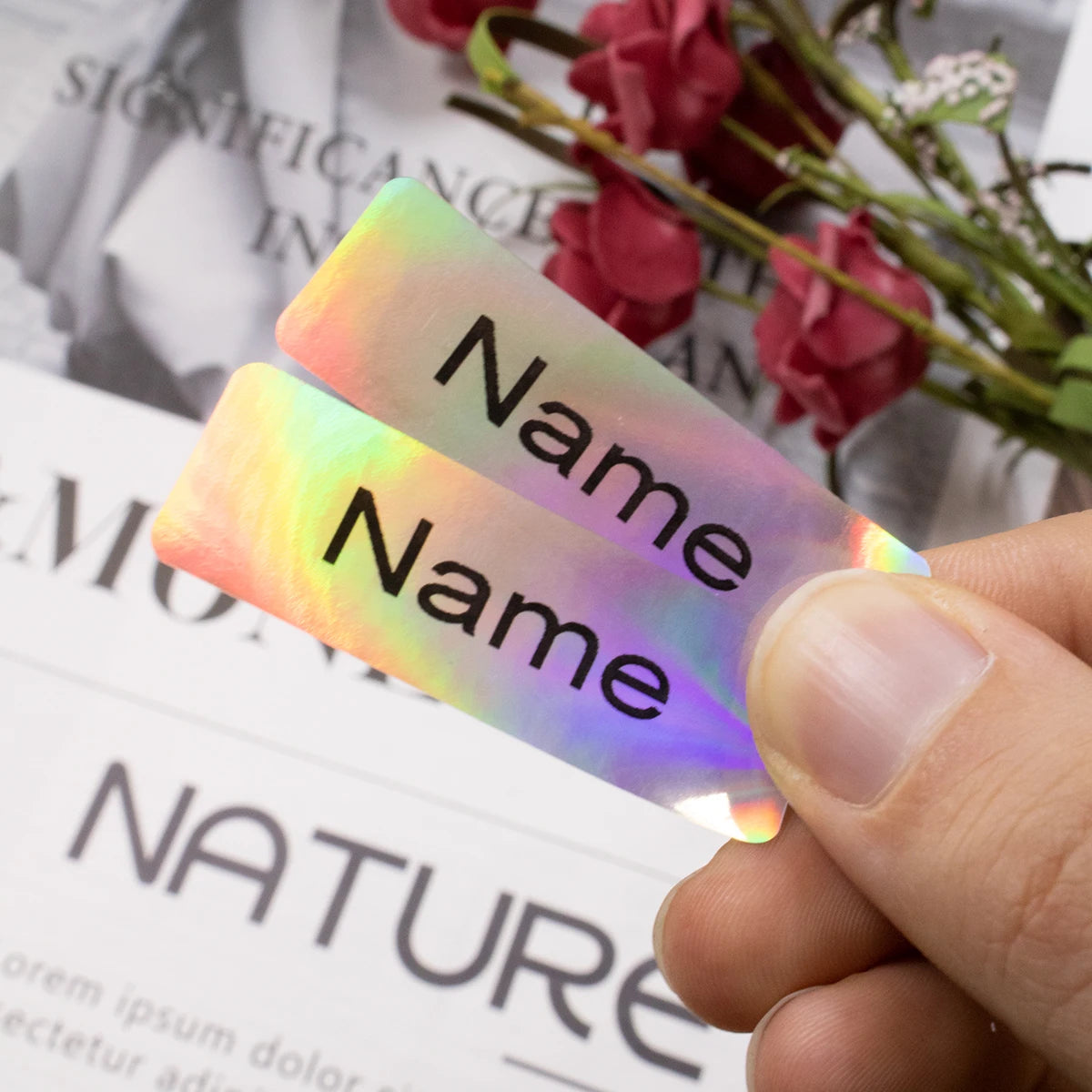 60-500Pcs Custom Waterproof Stickers Personalized Name Labels Stickers