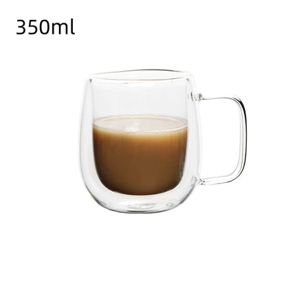 1pc Double Wall Glass Coffee Cup Glass Mug