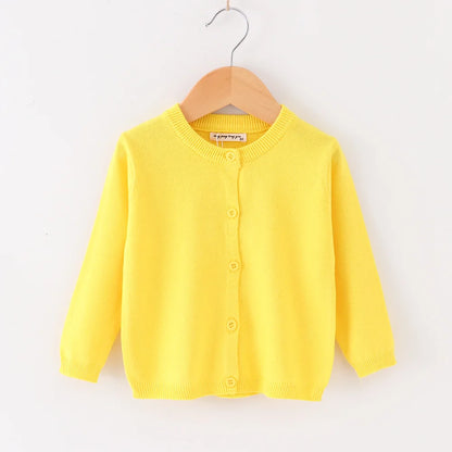 Autumn Baby Cardigan Solid Open Stitch Soft Coats Toddler Knit Jackets