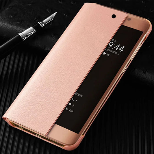 Smart View Case For Huawei Auto Sleep Wake Up Flip Cover Phone