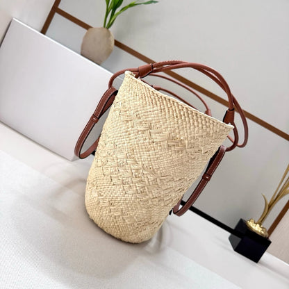 Handmade Raffia Straw Bohemian Woven Crochet Tote Shoulder Bag