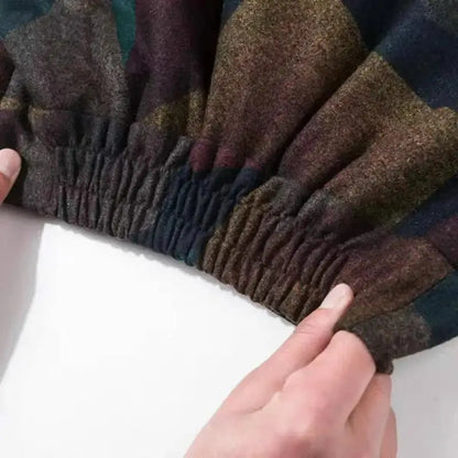 Plaid Wool High Waist Long Midi Plus Size Autumn Winter Skirt