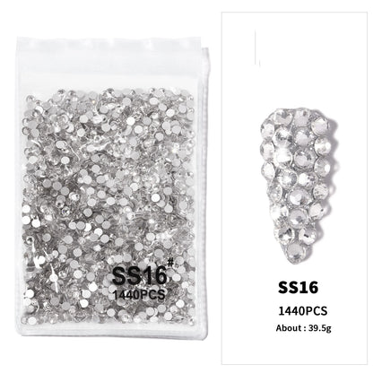 12Gird 3D Glass AB Crystal Nail Art Rhinestones Kit