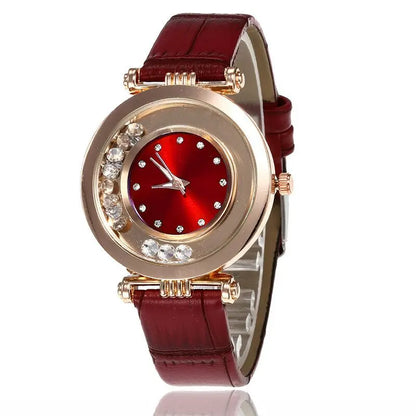 Ultra-thin rhinestone quartz watch